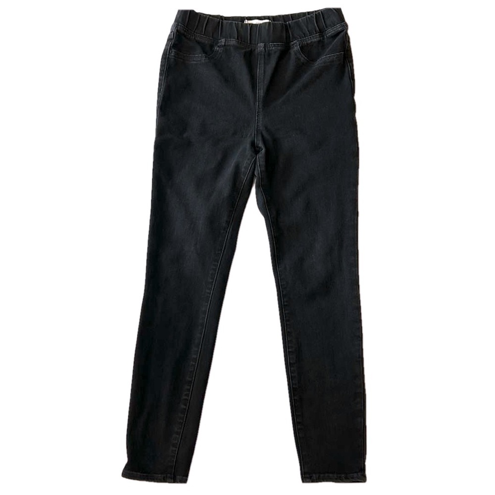 Madewell Pull-On Mid-High Rise Elastic Waist Black Stretch Skinny Jeans Ankle 27